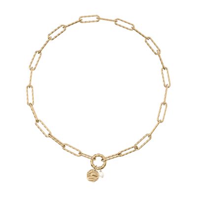 Agnethe Pearl Gold-Tone Brass Chain Necklace