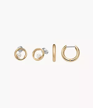 Agnethe Gold-Tone Stainless Steel Earrings Set