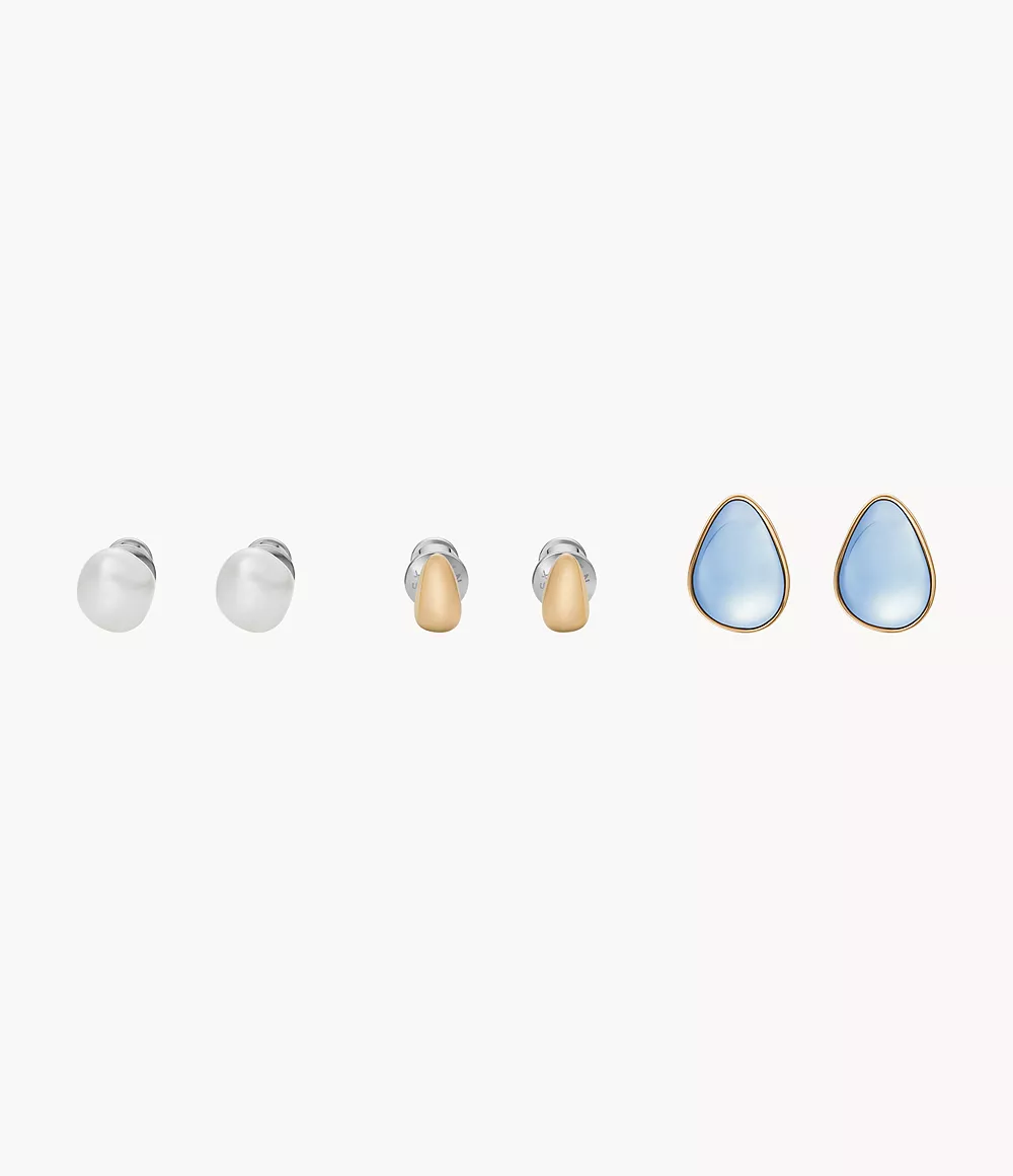 Skagen Women’s White Freshwater Pearl Earrings Set