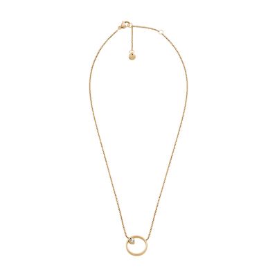 Gold-Tone Stainless Steel Necklace and Kariana Earrings Gift Set