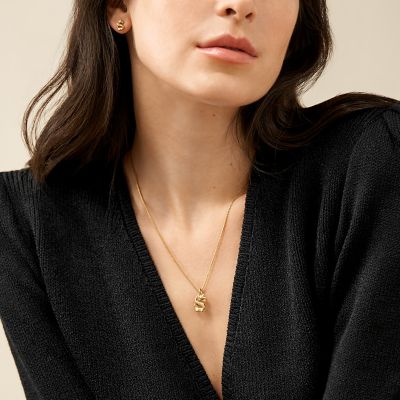 Skagen LNY Gift Set Gold-Tone Stainless Steel Earrings and Necklace