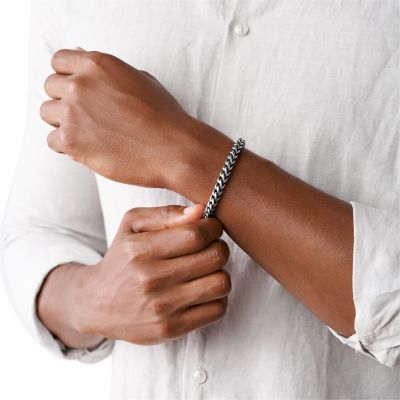 Armband Hulsten Edelstahl silberfarben Nylon schwarz