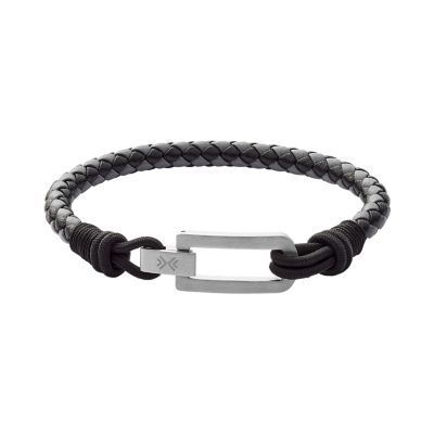 Armband Hulsten Leder schwarz grau Skagen - SKJM0181040