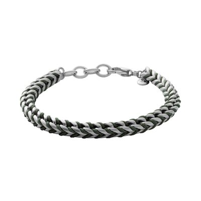 Torben グリーン ブレイデッドナイロン チェーンブレスレット Skjm Skagen