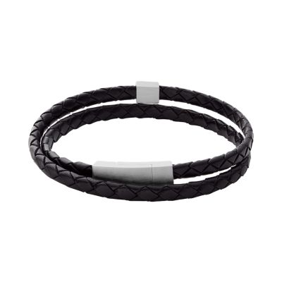 Hulsten Black Leather Strap Bracelet SKJM0184040 - Skagen