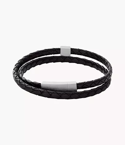 Hulsten Black Leather Strap Bracelet SKJM0184040 - Skagen