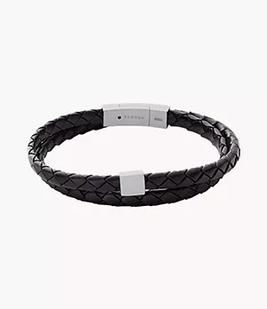 Hulsten Black Leather Strap Bracelet
