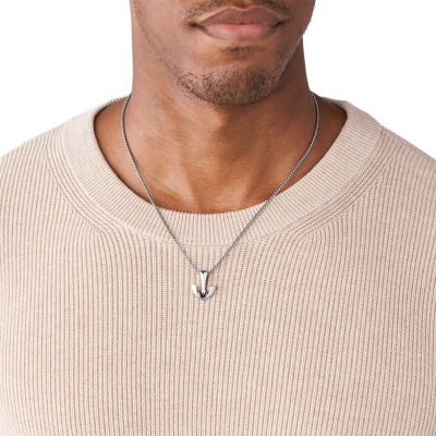 PENDLER シルバートーン ステンレススチール アンカーペンダントネックレス