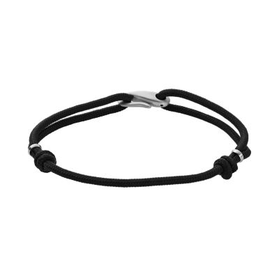 Off-White - Men - Arrow Silver-Tone and Cord Bracelet Black