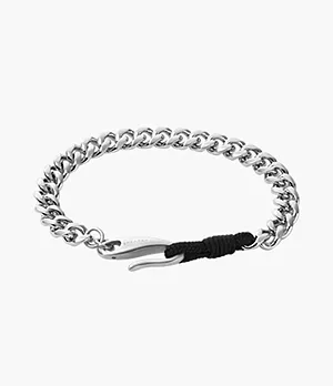 Torben Silver-Tone Stainless Steel Chain Bracelet