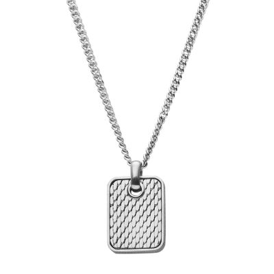 Photos - Pendant / Choker Necklace Skagen Men's Torben Silver-Tone Stainless Steel Pendant Necklace SKJM02000 