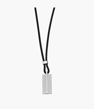 for Men DIESEL Leather Necklace in Silver Mens Jewellery Necklaces Metallic 