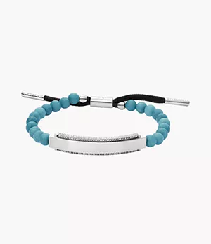 Sea Glass Blue Glass Beaded Bracelet