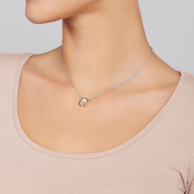 Agnethe Sterling Silver Genuine Cultured Pearl Necklace