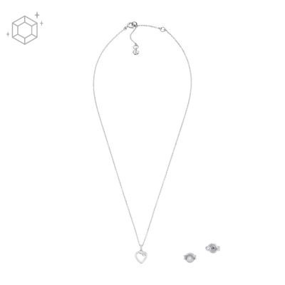 Elin Sterling Silver Laboratory Grown Diamonds Necklace and Earrings Set