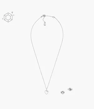 Elin Sterling Silver Laboratory Grown Diamonds Necklace and Earrings Set