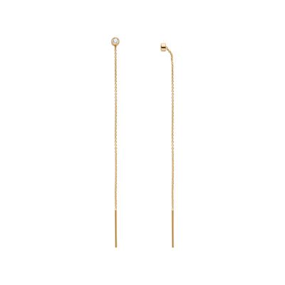 Linje Modern Glitz and Gold-Tone Sterling Silver Threader Earrings