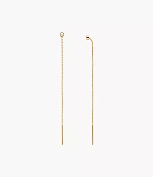 Linje Modern Glitz and Gold-Tone Sterling Silver Threader Earrings
