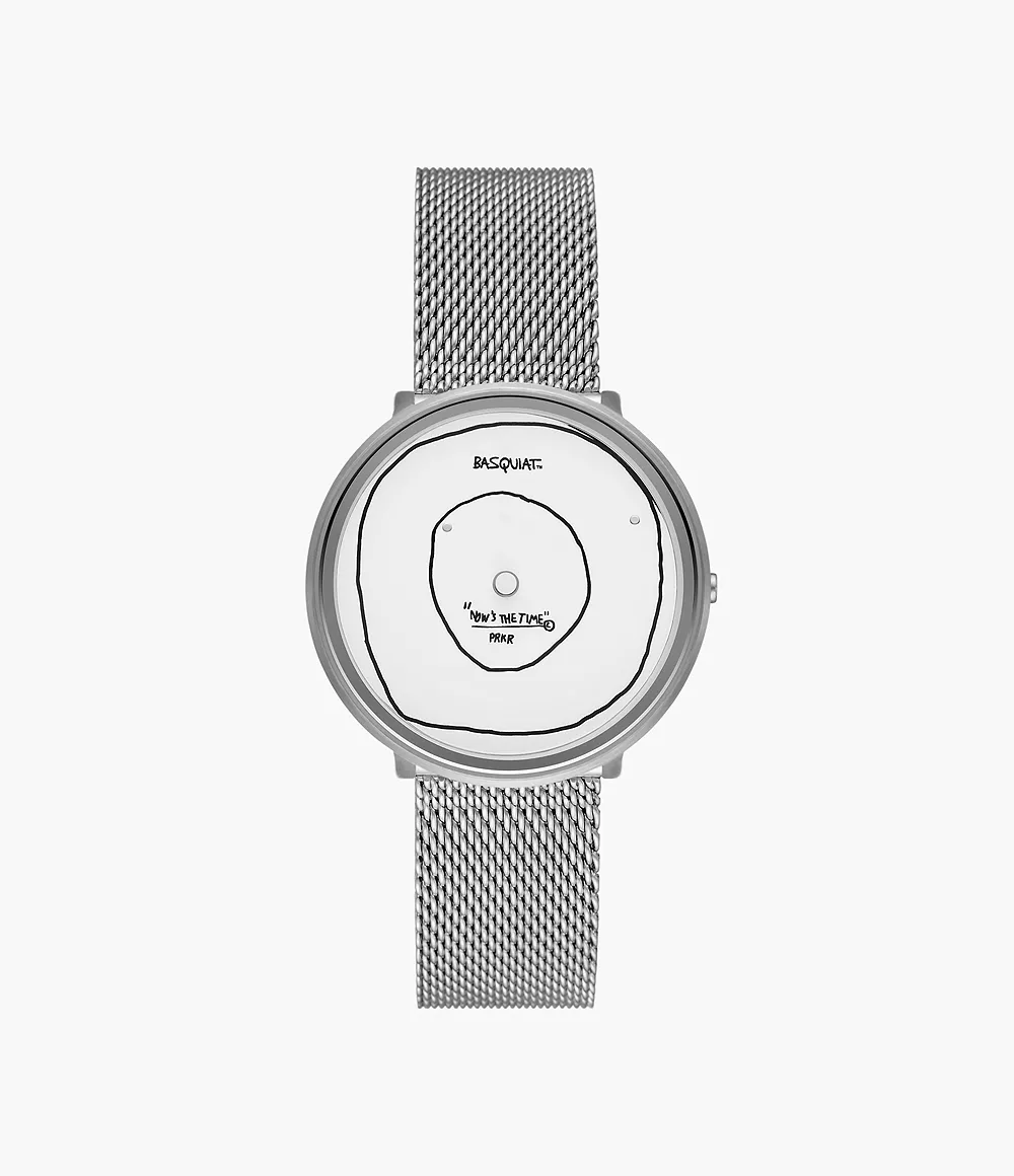 Skagen Women’s Basquiat Special Edition Gitte ("Now’s The Time") Disc Movement Stainless Steel Mesh Watch