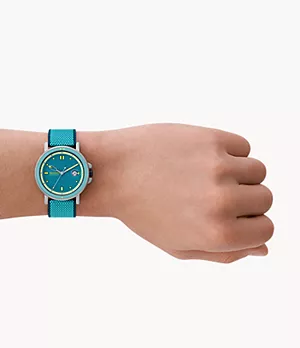 Uhr Signatur Sport Limited Edition 3-Zeiger-Werk Datum recyceltes PET meerschaumfarben