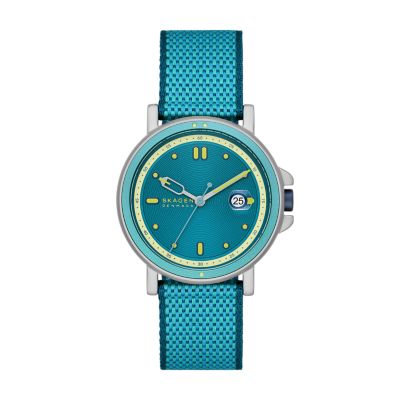 SIGNATUR SPORT 限定モデル 三針デイト シーフォーム rPETウォッチ SKL2007 - Skagen