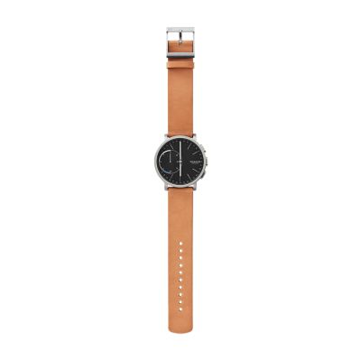 Hagen チタン＆タンレザー ハイブリッドスマートウォッチ SKT1104 - Skagen