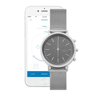 Mini Hald スチールメッシュ ハイブリッドスマートウォッチ SKT1409 ...