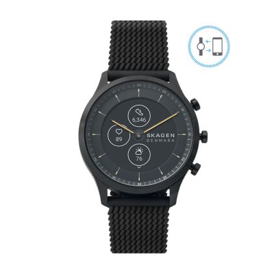 SKAGEN JORN 42㎜ ブラックシリコンハイブリッドスマートウォッチHR