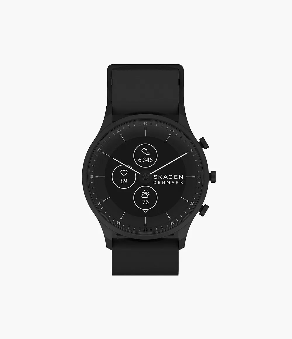 Skagen Men’s Jorn 42 mm Gen 6 Hybrid Smartwatch - Midnight Silicone