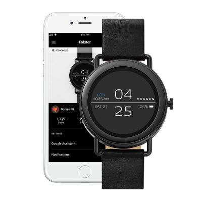 FALSTER 1 ブラックレザー スマートウォッチ SKT5001 - Skagen