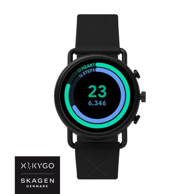 Falster 3 X By Kygo ブラックシリコン スマートウォッチhr Skt52 Skagen