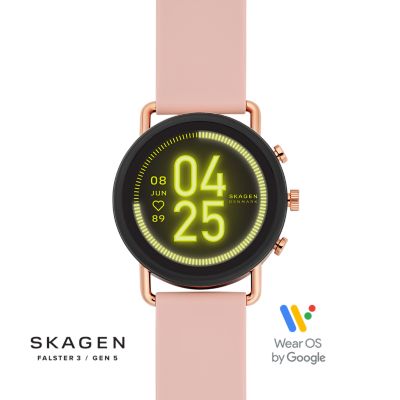 FALSTER 3 ピンクシリコンスマートウォッチHR SKT5205 - Skagen