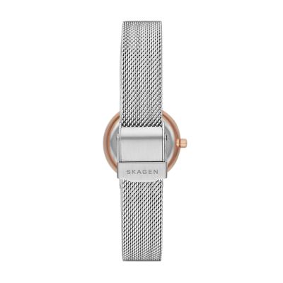 Leonora 二針 シルバートーンステンレススチールウォッチ ネックレス ボックスセット Skw1112 Skagen