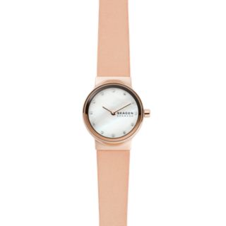 Freja Two-Hand Pink Leather Watch + Bracelet Box Set