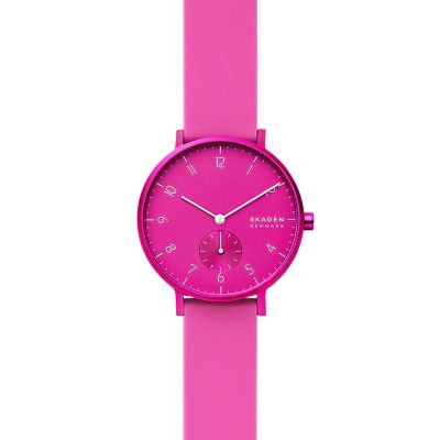 Aaren Ombre Three Hand Multi Coloured Silicone 36mm Watch SKW2900