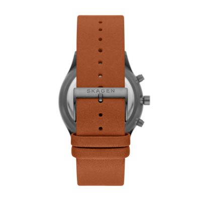 Skagen Holst Chronograph Light Brown Leather Watch and Bracelet