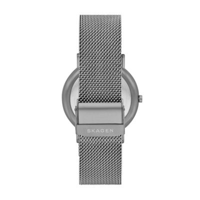 Skagen Signatur Box Set Three-Hand Gray Stainless Steel Mesh Watch