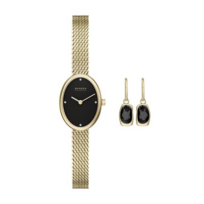 Gold for Anita Oval Two-Hand Two-Tone Stainless Steel Watch