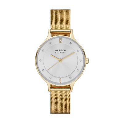 Anita Lille Gold-Tone Steel Mesh Watch