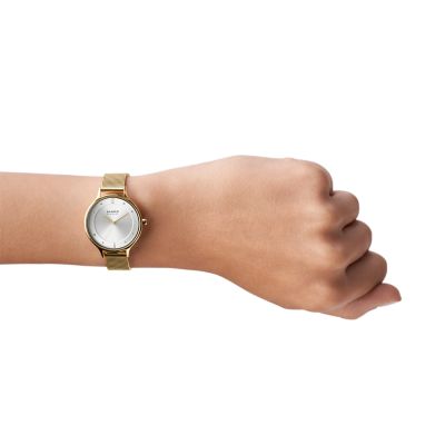 ANITA LILLE ゴールドトーン スチールメッシュウォッチ SKW2150 - Skagen