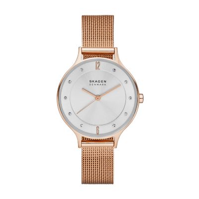 Anita Lille Rose Gold-Tone Steel Mesh Watch SKW2151 - Skagen