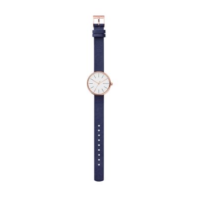 Skagen signatur 2025 blue leather watch