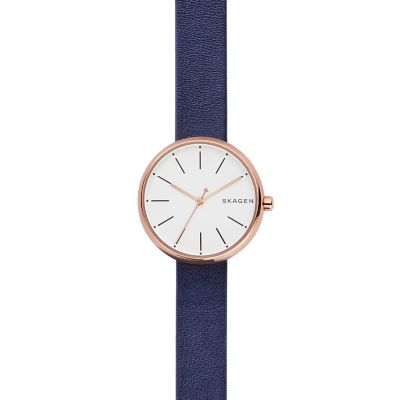 SIGNATUR ブルーレザーウォッチ SKW2592 - Skagen