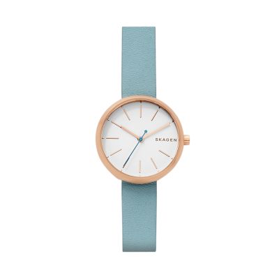 Skagen blue shop leather watch