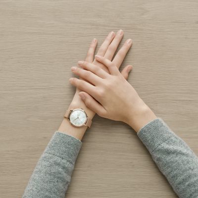 SKAGEN  ANITA マザーオブパール スチールメッシュウォッチ