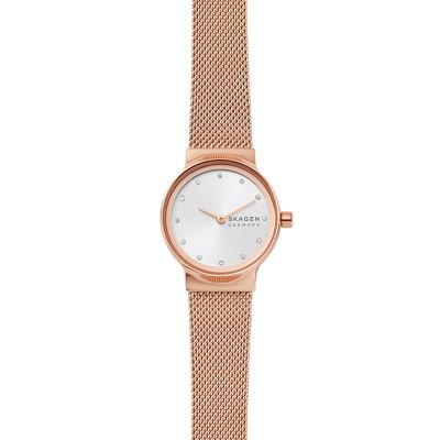 Skagen Women's Freja Lille Rose Gold-Tone Steel Mesh Watch - Rose Gold
