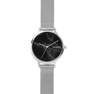 Anita Steel-Mesh Marble Watch
