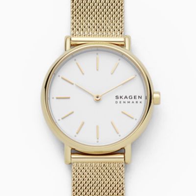 Signatur Lille Slim Gold-Tone Steel Mesh Watch