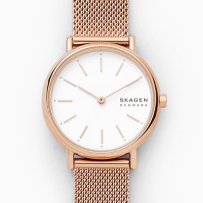 Signatur Lille Slim Rose Gold-Tone Steel Mesh Watch