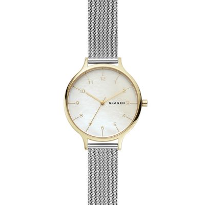 SKAGEN  ANITA マザーオブパール スチールメッシュウォッチ